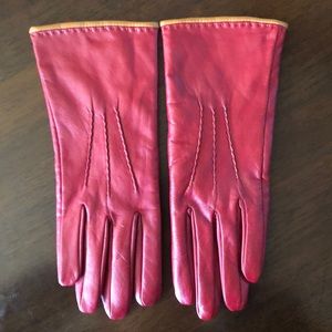 Red Leather Gloves, by Intercontinental, SZ Large
